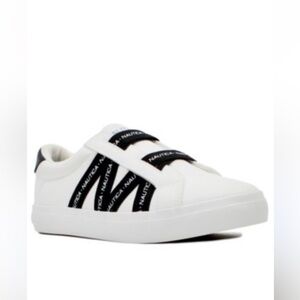 Nautica White and Black Slip-On Sneakers